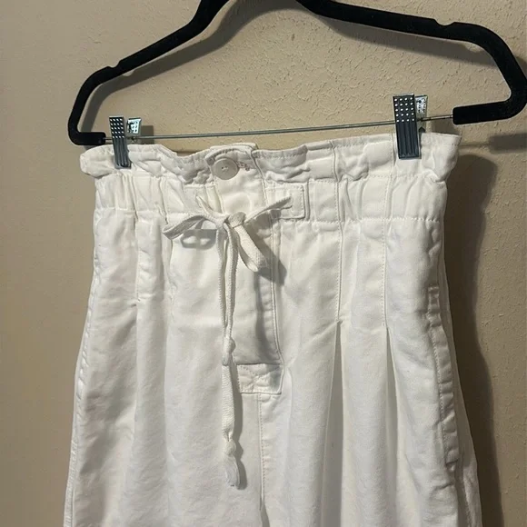 Free‎ People Margate White Pleated Paper Bag high Waist Trouser Pants white - Picture 5 of 12